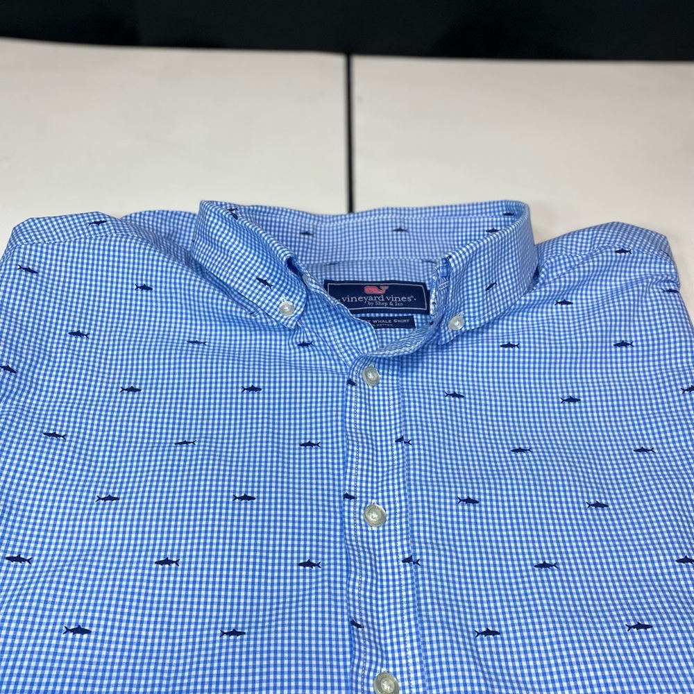 Vineyard Vines Men's Size L Sharks Slim Fit Murray Button Down Dress Shirt